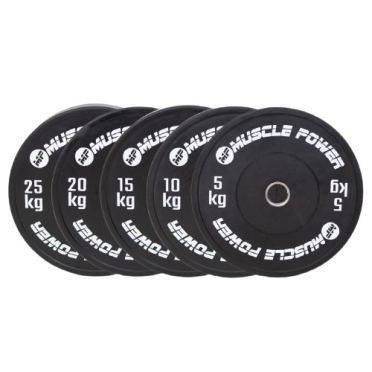 Muscle Power high black bumper plate 