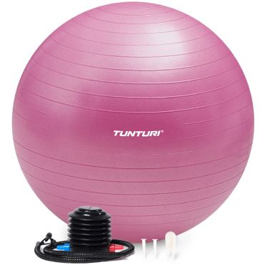 Tunturi fitnessbal anti burst paars inclusief pomp 