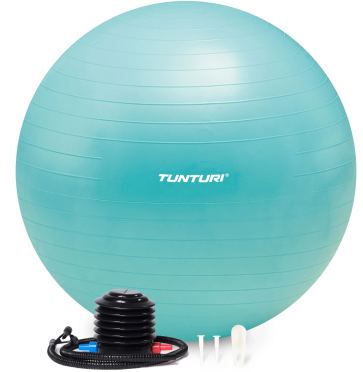 Tunturi fitnessbal anti burst turquoise inclusief pomp 