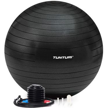 Tunturi fitnessbal anti burst zwart inclusief pomp 