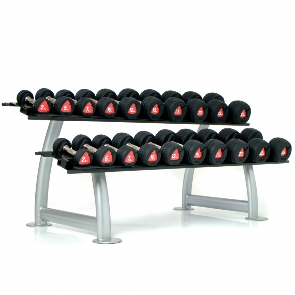 pedaal moed eer Escape Edge rubber dumbell set & rack 2,5 - 30 KG kopen? Bestel bij  fitness24.be